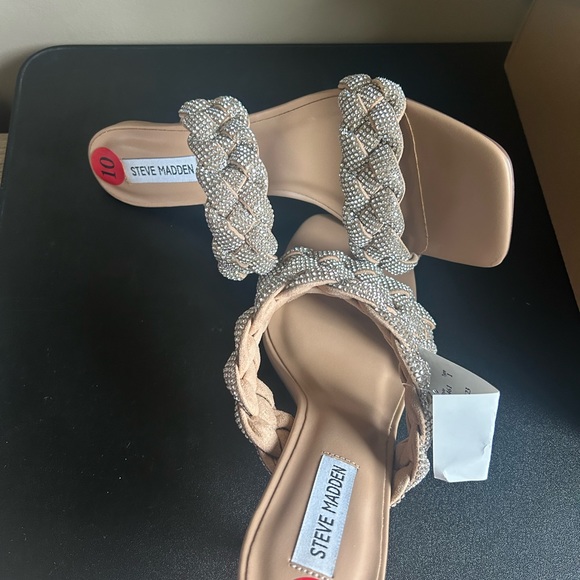 STEVE MADDEN Dymes Rhinestone Heeled Sandal - Nude - Picture 8 of 10